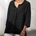 Nadorine Tunic Tops Sexy V Neck Short Sleeve Blouses Casual Loose Fit Plain T-Shirts