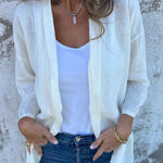 Solid Color Casual Long Sleeve Loose Pocket Cardigan
