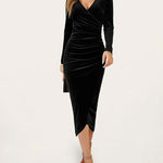 Sexy V-neck Irregular Mid-length Party Dress