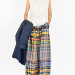 Stylish Selection Wide Leg Loose Checkerboard Printed Casual Pants Bottoms