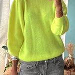 Bright Winter Day Knit Solid Color Wide Neck Relaxed Sweater