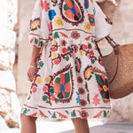 Loose Plus Size Women's Short Sleeve Mini Dress