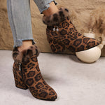 Cassidy | Plush-Trim Block Heel Ankle Boots