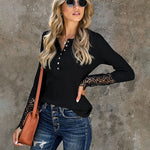 Solid Color Long Sleeve Knitted Base Top