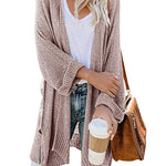 Knit Open-Front Split Cardigan