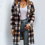 Nadorine Casual Plaid Long Sleeve Flannel Coat Button Down Fall Jacket Shacket