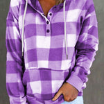 Vintage Check Print Hoodie