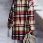 Nadorine Casual Plaid Long Sleeve Flannel Coat Button Down Fall Jacket Shacket