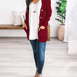Plain Twist Button Cardigan Sweater