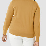Long Sleeve Choker Top Lightweight Vee Cardigan Sweater