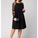 Yasmina | Classic Dress with Lace Sleeves