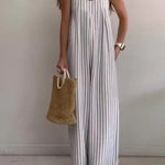 Women's Loose Casual Striped Jumpsuit