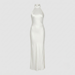Amelia Kingston | Backless Pearl Halter Maxi Dress For Women