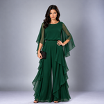 Annabel | Cape-Sleeve Top & Ruffled Skirt Set