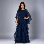 Annabel | Cape-Sleeve Top & Ruffled Skirt Set
