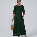 Zoe Pemberton | Black Mesh Stripe Midi Dress For Women