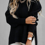 Side Split Knitted Sweater Top