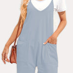 Zip pocket suspenders jumpsuit