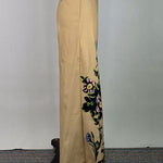 High Waisted Loose Belted Flower Print Pockets Pants Trousers