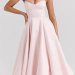 Suspender V-Neck Sleeveless Tutu Maxi Dress