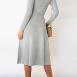 Bubble Long-sleeved Knitted Mid-length Dress