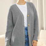 Open Front Oversized Button Lightweight Sweaters V Neck Loose Cardigans Knit Outwear