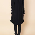 A-line Long Sleeves Pleated Solid Color Round-neck Dresses Maxi Dresses