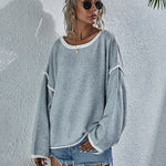 Oversized Soft Knit Long Batwing Sleeve Pullover Sweater Tunic Outfit Tops