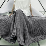 A-Line Irregular Clipping High-Waisted Pleated Solid Color Skirts