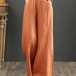 Nadorine Casual Loose Women Trouser Oversize Pockets Wide Leg Pants