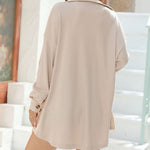Nadorine Button Down Shirts Jacket Casual Waffle Knit Long Sleeve Oversized Tops