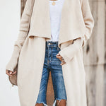 Fireside Pocketed Oversized Drape Neckline Knit Cardigan