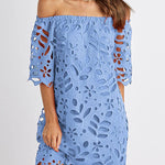 Strapless one-shoulder hollow dress INS casual party dress skirt
