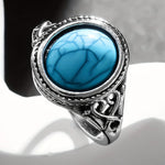 Sterling Silver Ring with Exquisite Blue Stone