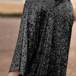 Apricot Sequin 3/4 Sleeve Open Front Duster Cardigan