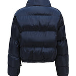 Short Puffer Jacket Stands Up Button Zipper Outerwear