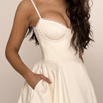Suspender V-Neck Sleeveless Tutu Maxi Dress