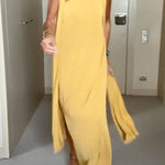 Asymmetric Solid Color Sleeveless One-Shoulder Maxi Dresses