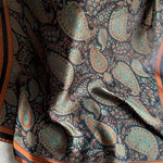 Vintage Floral Printed Silk Imitation Scarf