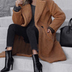 Nadorine Double-faced Fleece Lapel Breasted Woolen Coat