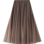 Starry sky gradient gauze skirt pleated skirt