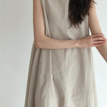 Nadorine Women's Chic Loose Fit Tank Dress Casual Sleeveless Midi Dresses