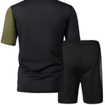 KZZ Men's Short-Sleeve T-Shirt Set with 3D Printing