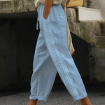 Hollow Out Lace Patch Pocket Design Beach Trousers Pants
