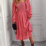 Square Neck Elegant Casual Vacation Dress
