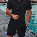 Cedric | Classic Button Shirt and Shorts Summer Set