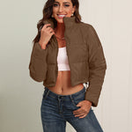 Short Puffer Jacket Stands Up Zipper Outerwear