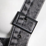 Original Cool Denim Split-Joint Square-Neck Overalls