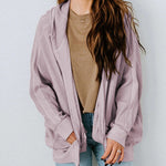 Nadorine Women's Cardigan Zipper Sweater Loungewear Outerwear Hoodie Long Jacket