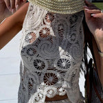 Summer Getaway Look Crochet Lace Irregular Hem Loose Tank Top